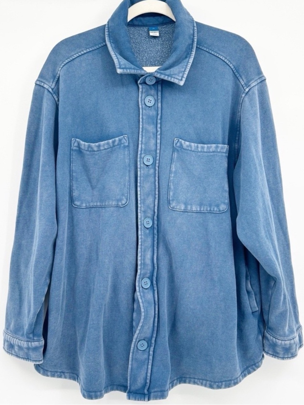 Old Navy Faded Light Blue Button-Up Jacket shirt